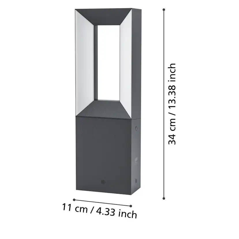 AL-LED-SOCKEL SCHWARZ/WEISS 'RIFORANO' 340 mm