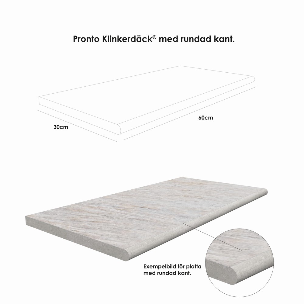 Poolkant/Trappsteg Pronto Klinkerdäck Monte Fire 60x30 cm