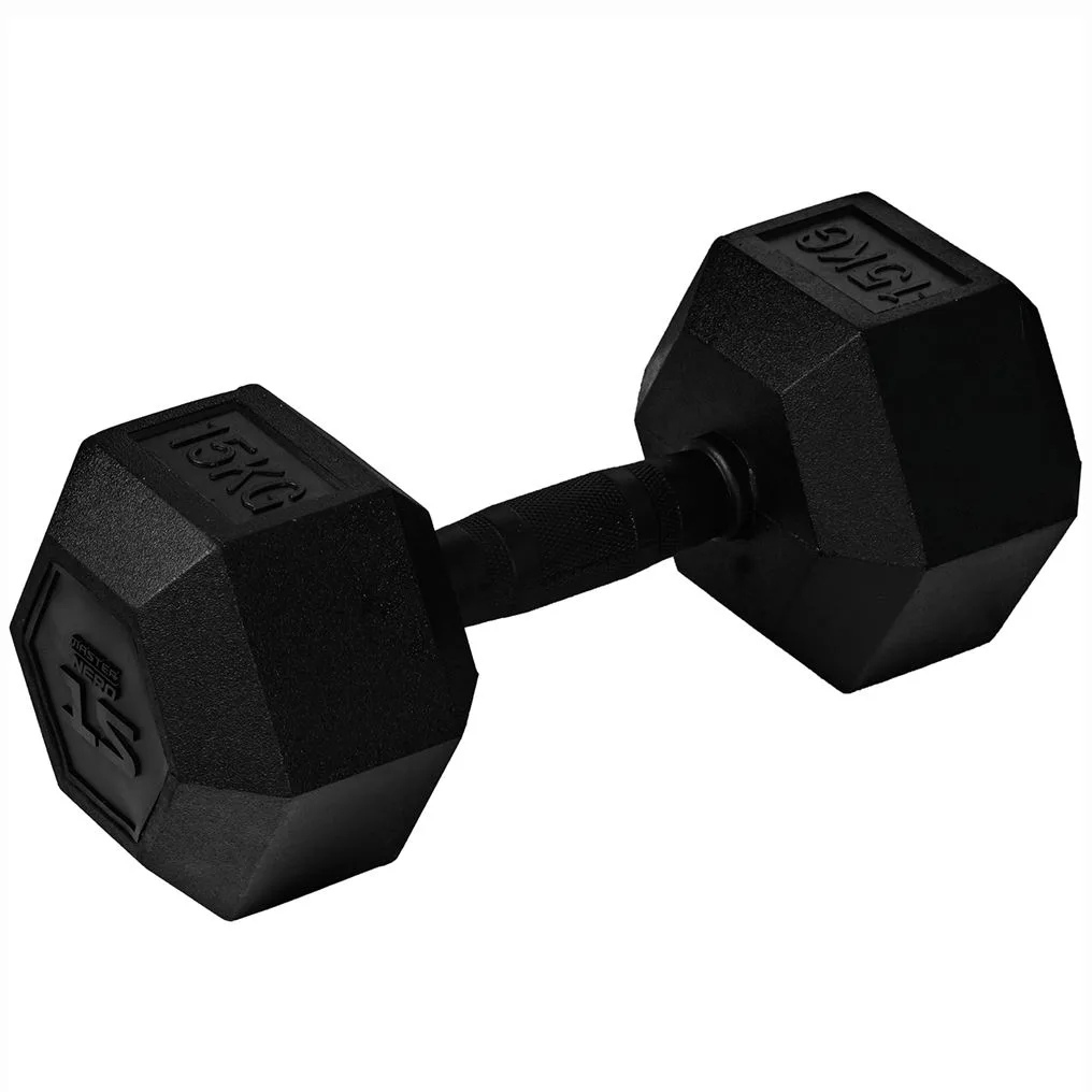 Hexhantel Master Fitness Gummiklädda för Bättre Grepp