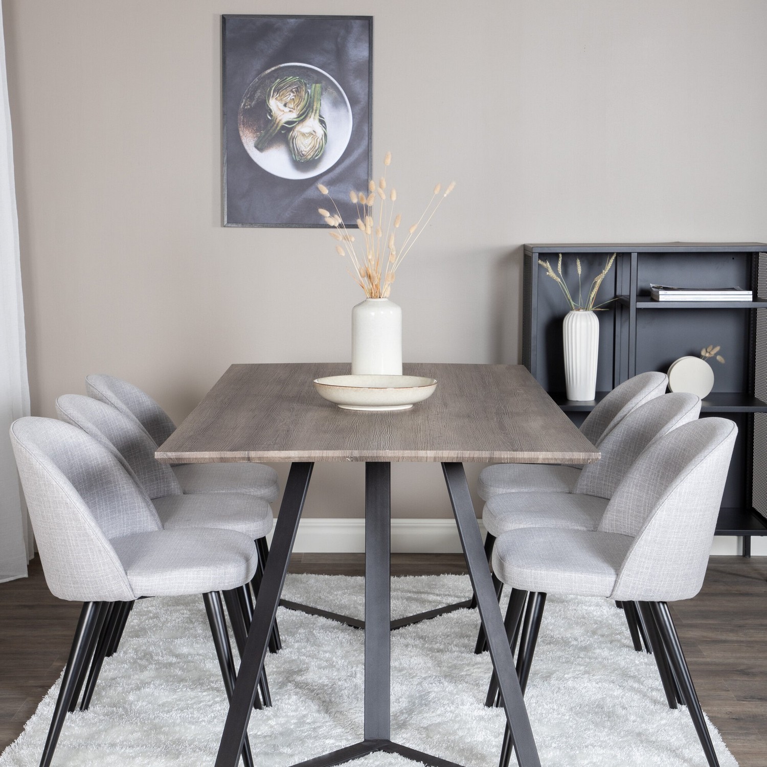 Matgrupp Venture Home Madde med 6 Valentina Stolar Polyestertyg