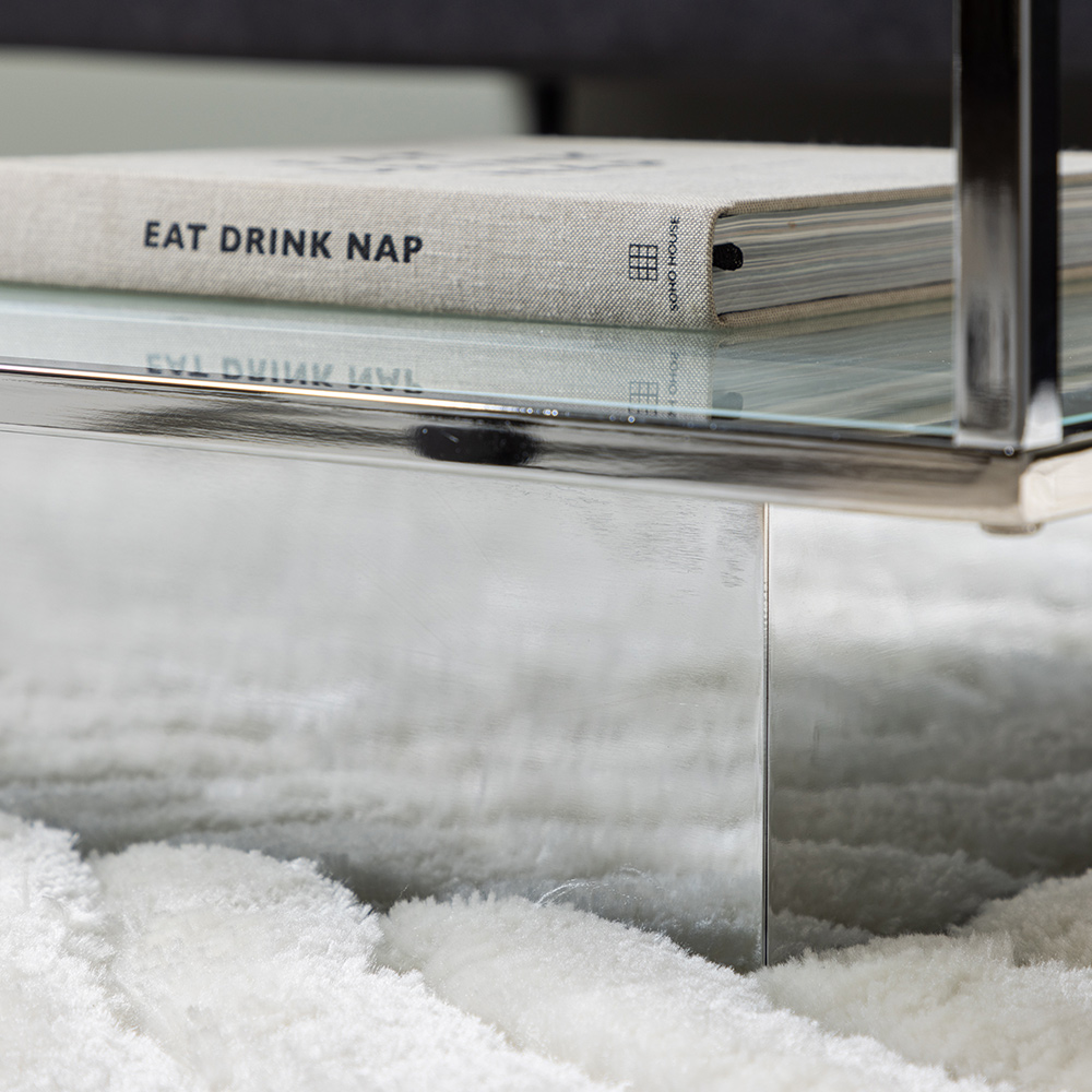 Soffbord Venture Home Maglehem Vardagsrumsbord i Glas med Stålram