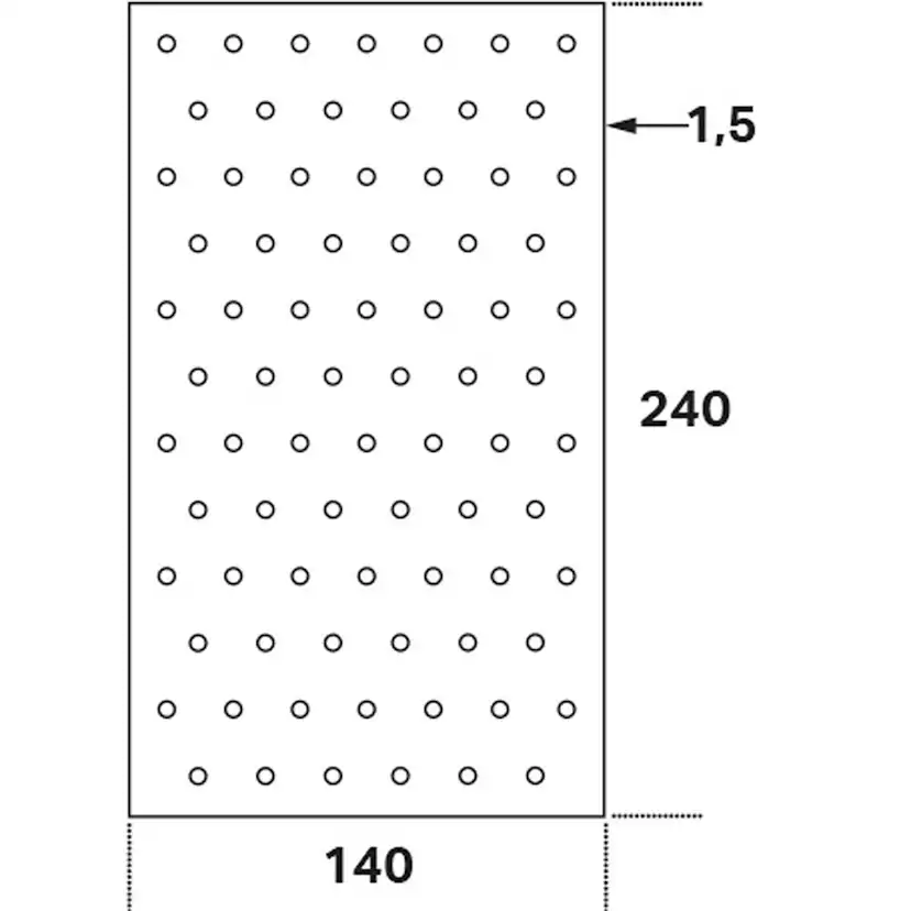 Hålplatta Hp 140x240x1,5 140x240x1,5 mm
