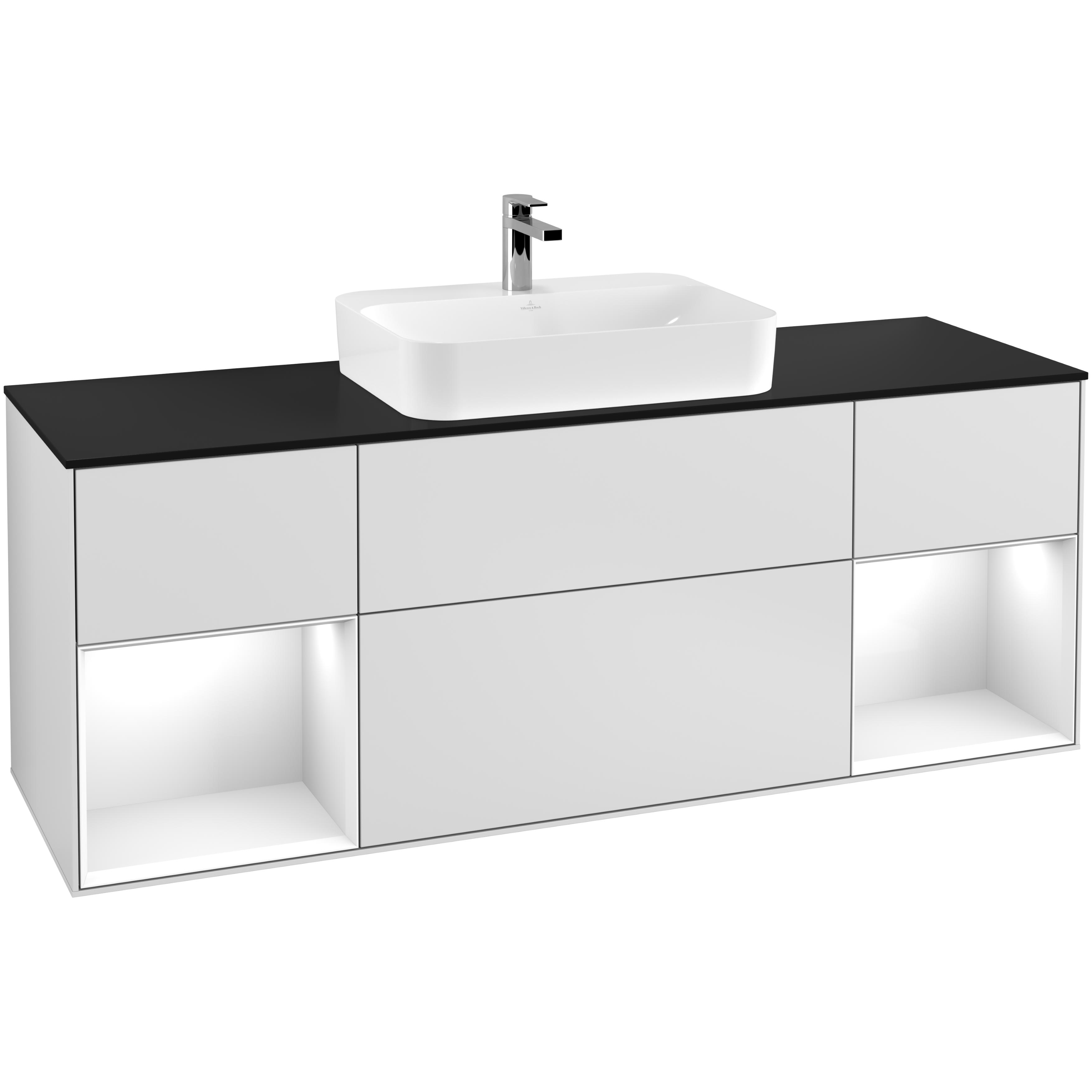 Tvättställsskåp Villeroy & Boch Finion med Två Hyllor och Bänkskiva för Ytmonterat Tvättställ