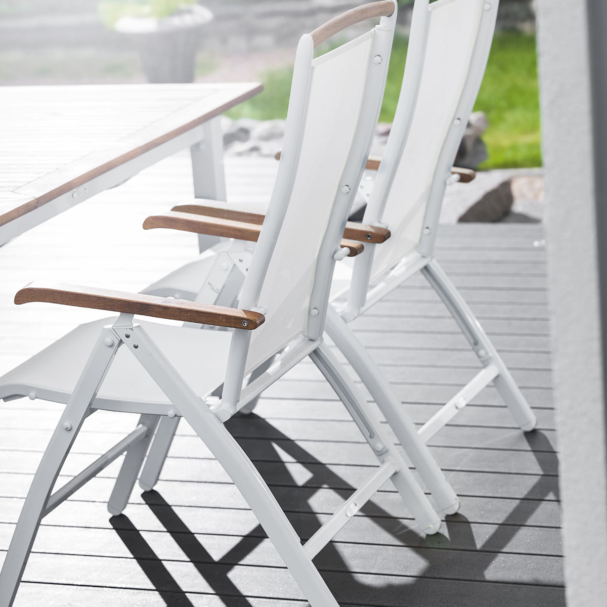 Nydala positionsfåtölj vit Vit/Teak