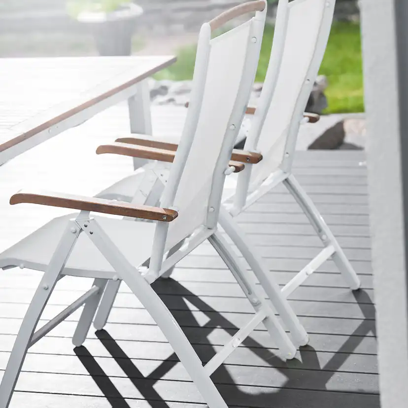 Nydala positionsfåtölj vit Vit/Teak