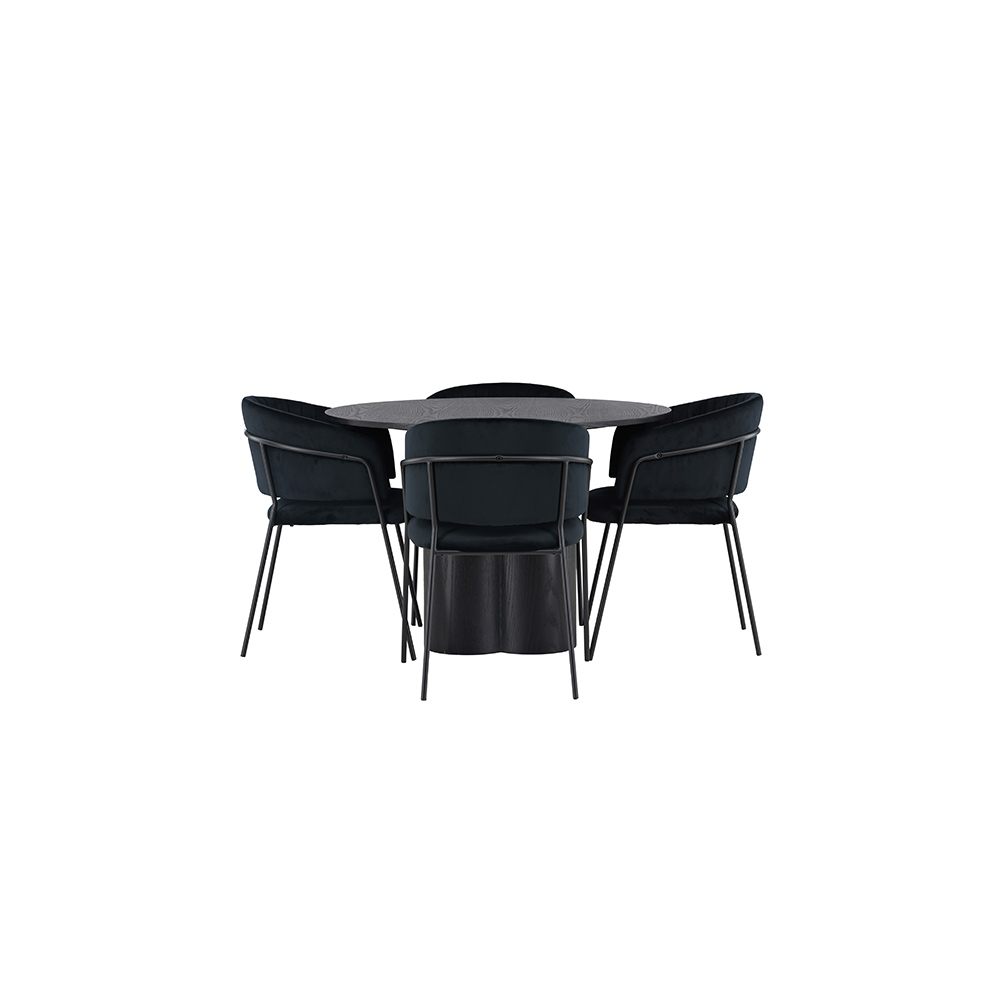 Matgrupp Venture Home Olivia Ø110 cm med 4 st Selma stolar