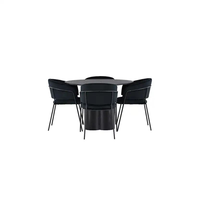 Matgrupp Venture Home Olivia Ø110 cm med 4 st Selma stolar