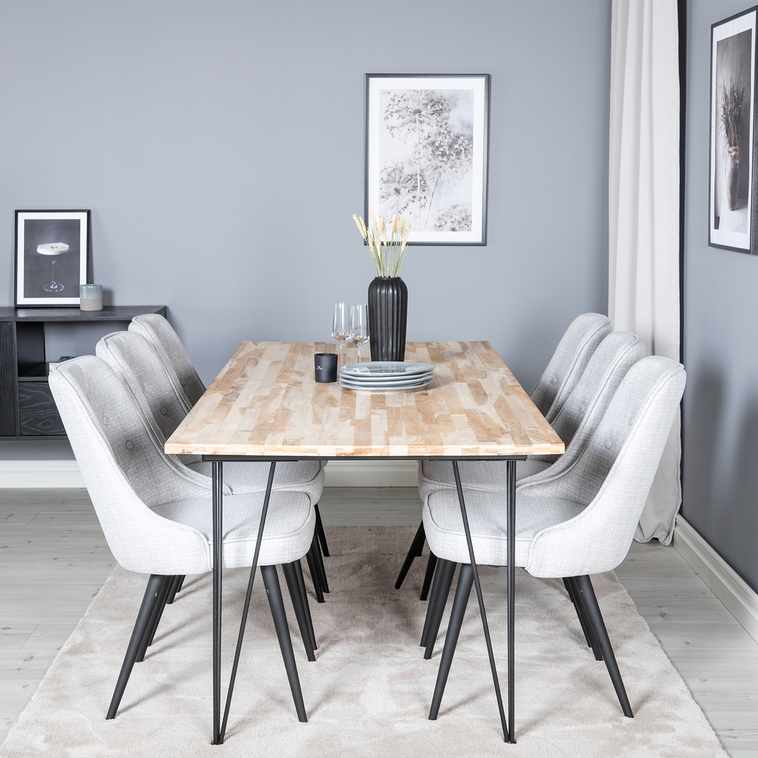 Matgrupp Venture Home Bim med 6 Vera Stolar