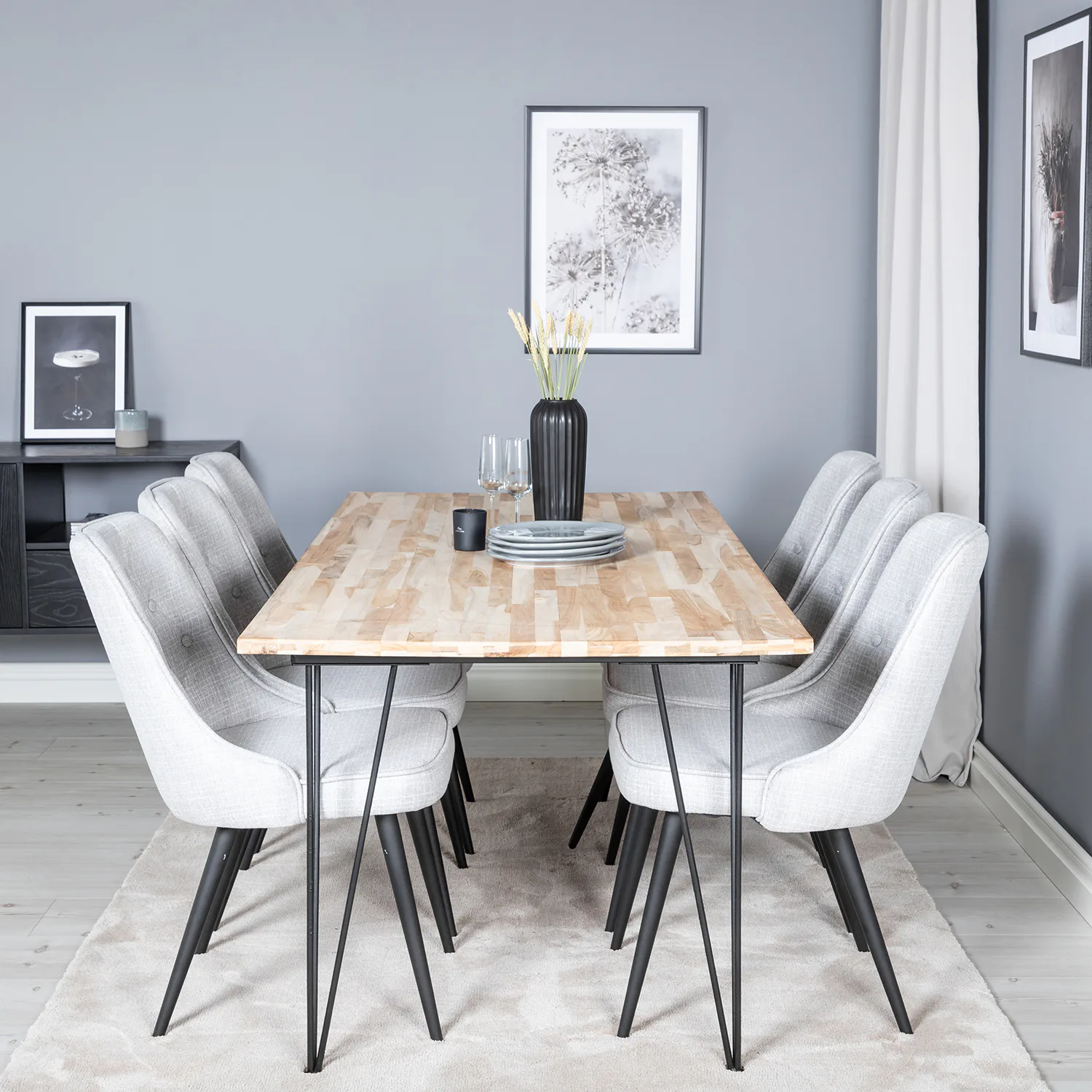 Matgrupp Venture Home Bim med 6 Vera Stolar