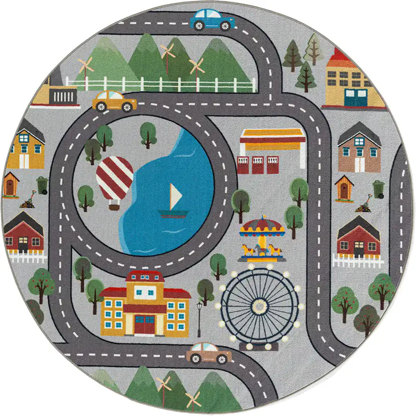 Barnmatta KM Carpets Play Road Rund