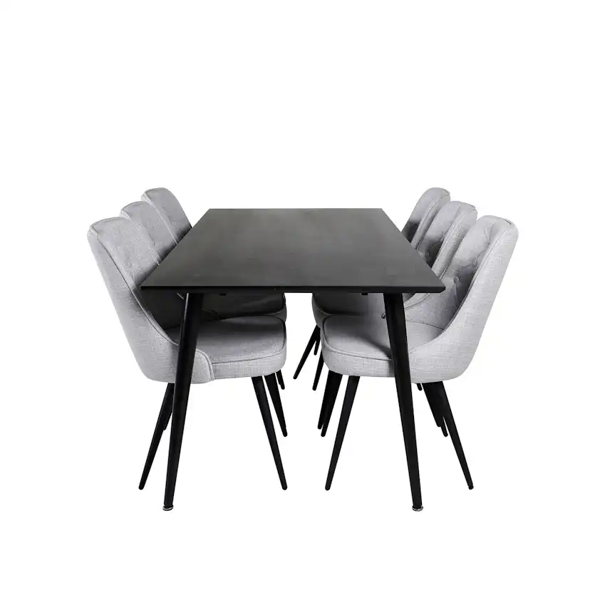 Matgrupp Venture Home Dipp med 6 Velvet Deluxe stolar