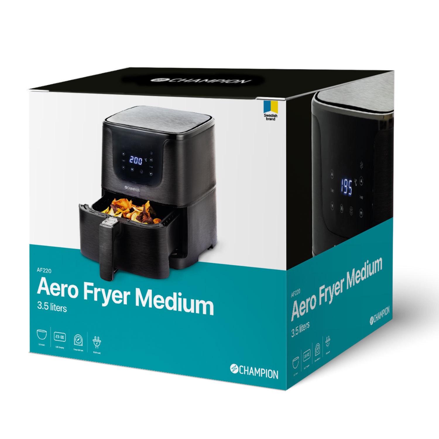 Air Fryer Champion Medium 3,5L 1500W AF220 Svart