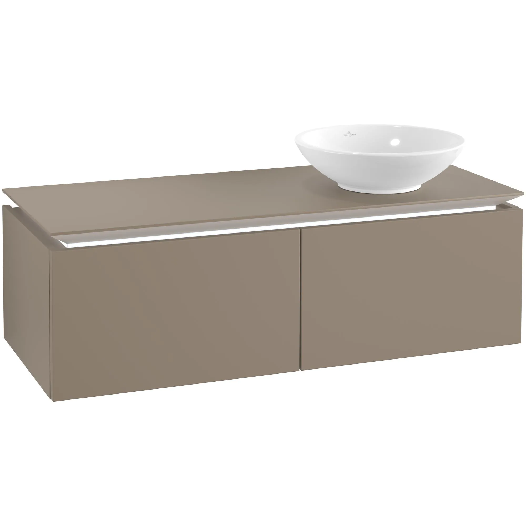 Tvättställsskåp Villeroy & Boch Legato Kompakt 1200 med 2 Lådor för Ocentrerat Ytmonterat Tvättställ