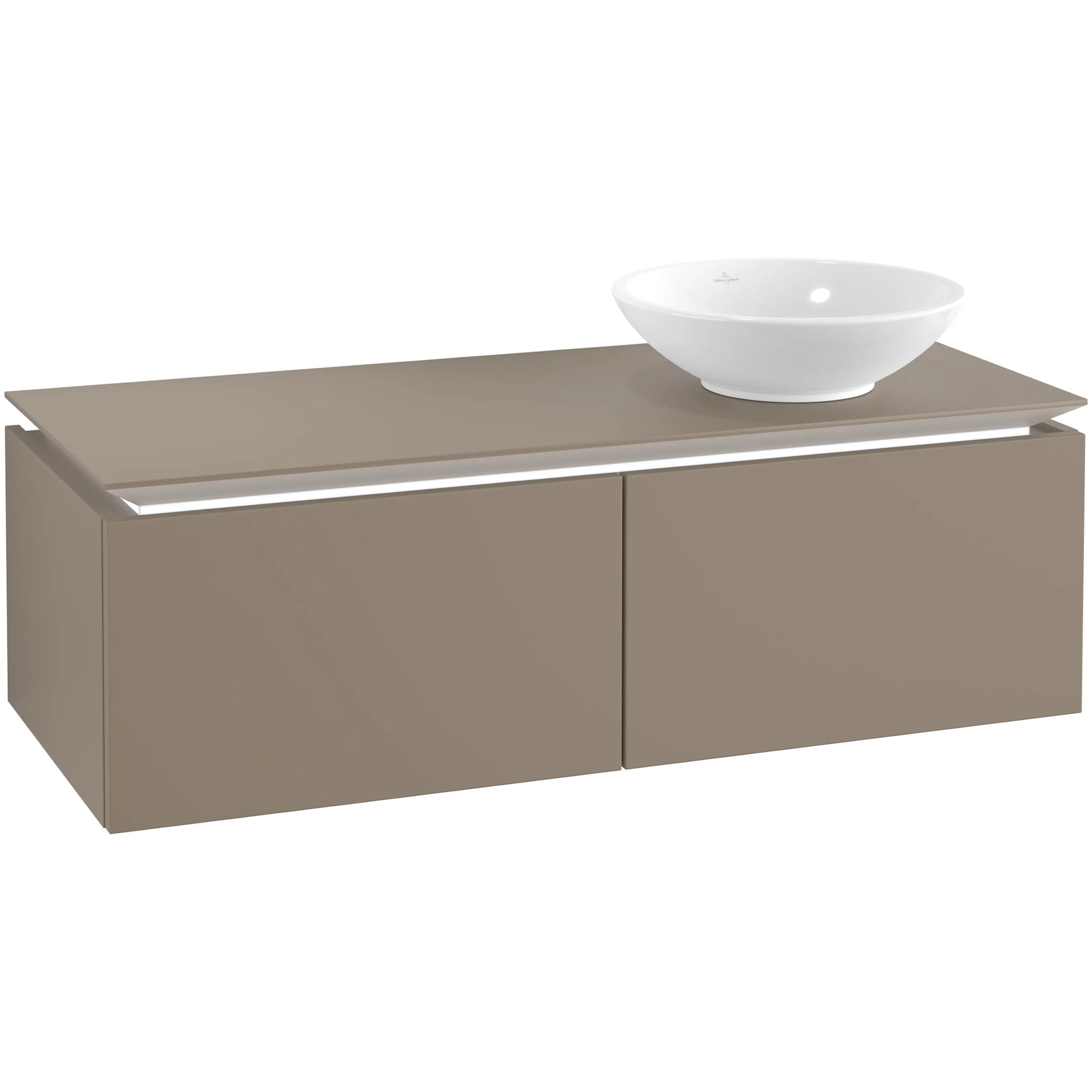 Tvättställsskåp Villeroy & Boch Legato Kompakt 1200 med 2 Lådor för Ocentrerat Ytmonterat Tvättställ