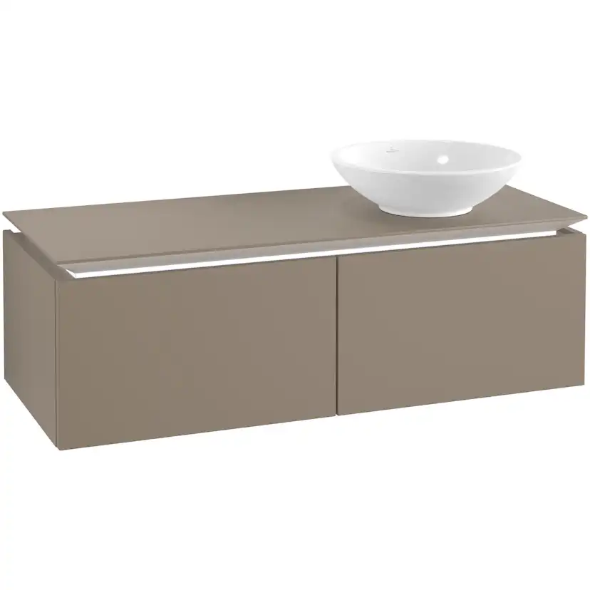 Tvättställsskåp Villeroy & Boch Legato Kompakt 1200 med 2 Lådor för Ocentrerat Ytmonterat Tvättställ