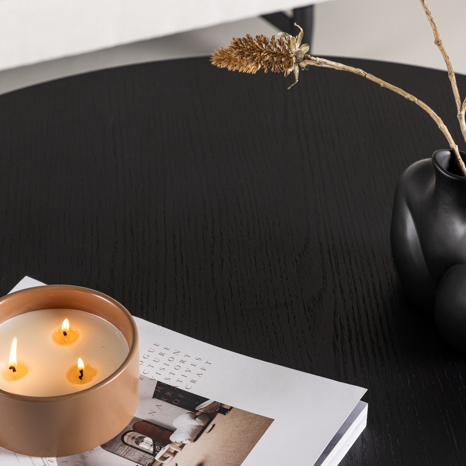 Soffbord Venture Home Bootcut Svart Runt Vardagsrumsbord