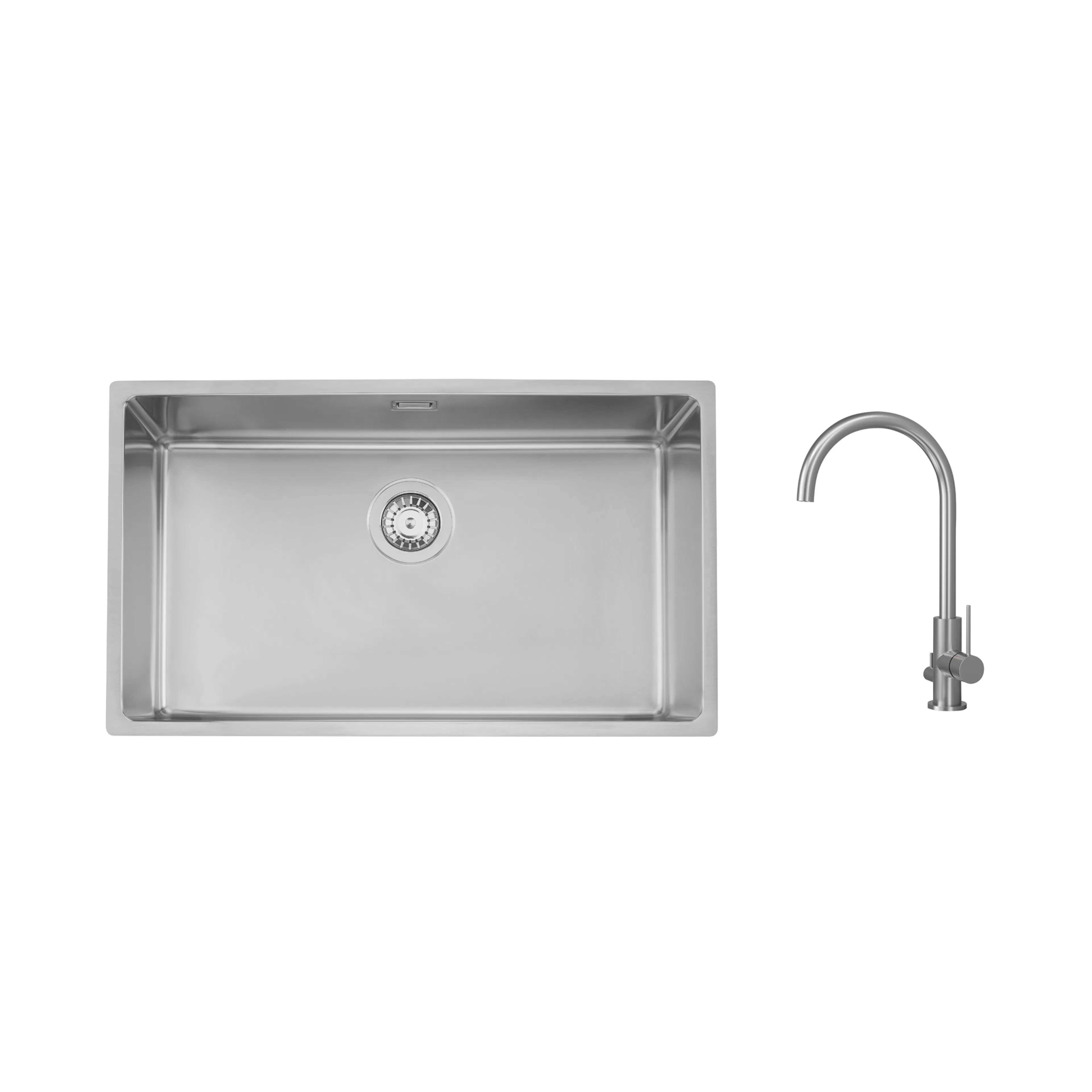 Diskho Stala Lagom-71 med Köksblandare Scandtap Steel Equip D