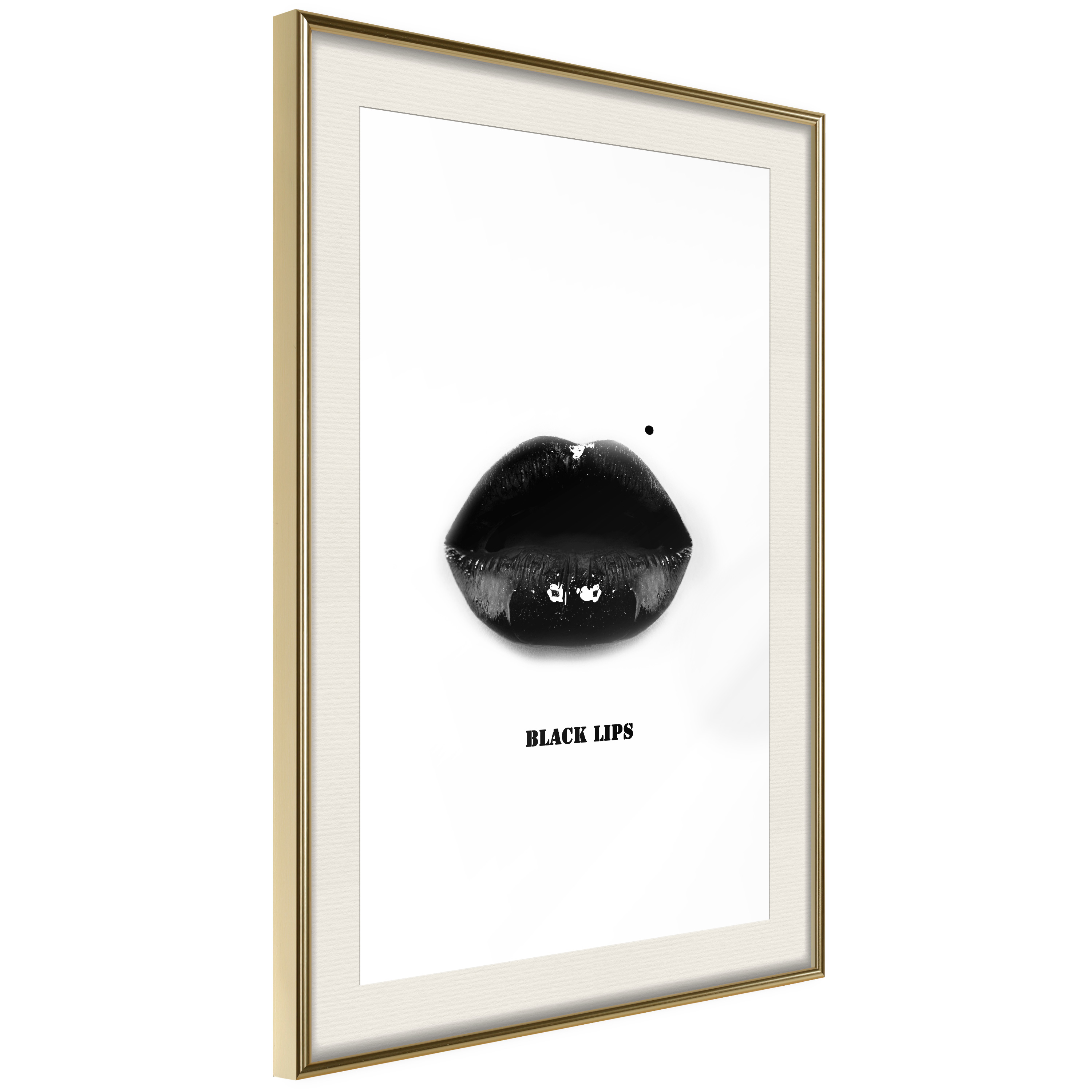 Affisch - Dark Lips [Poster] 20x30 Guld ram med passepartout, 20x30 cm