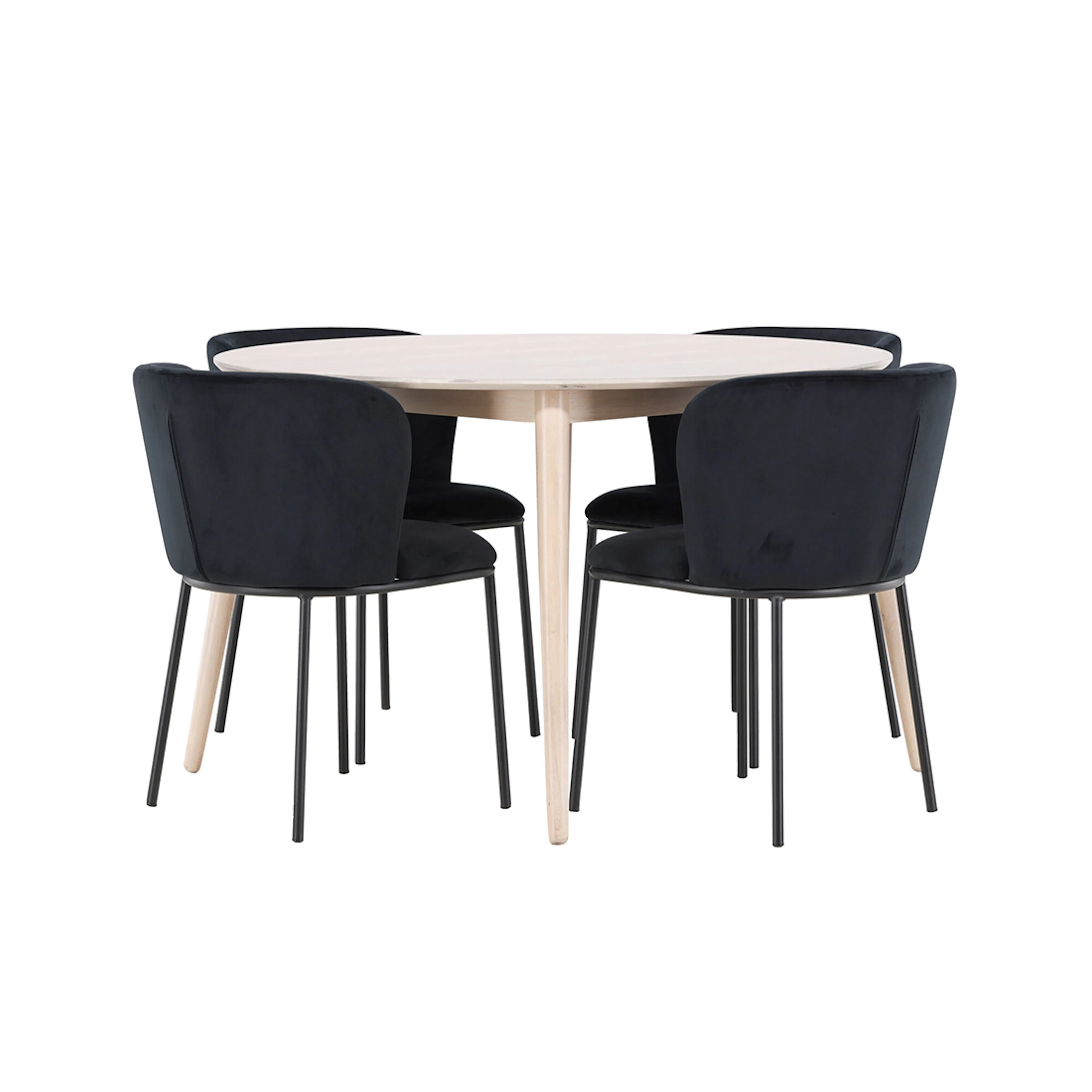 Matgrupp Venture Home Flora Ø120 cm med 4st Edina Matstolar