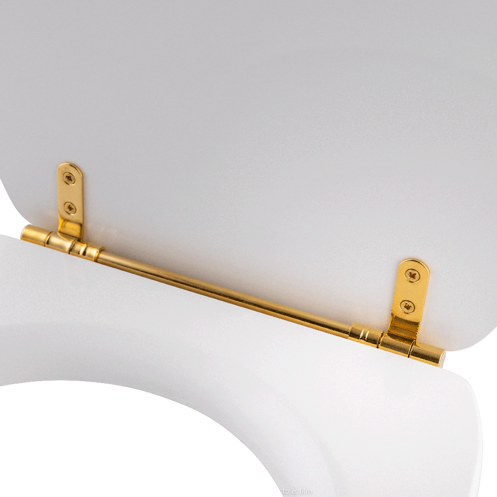 Toalettsits Lavabo Retro vit med mässingbeslag Vit