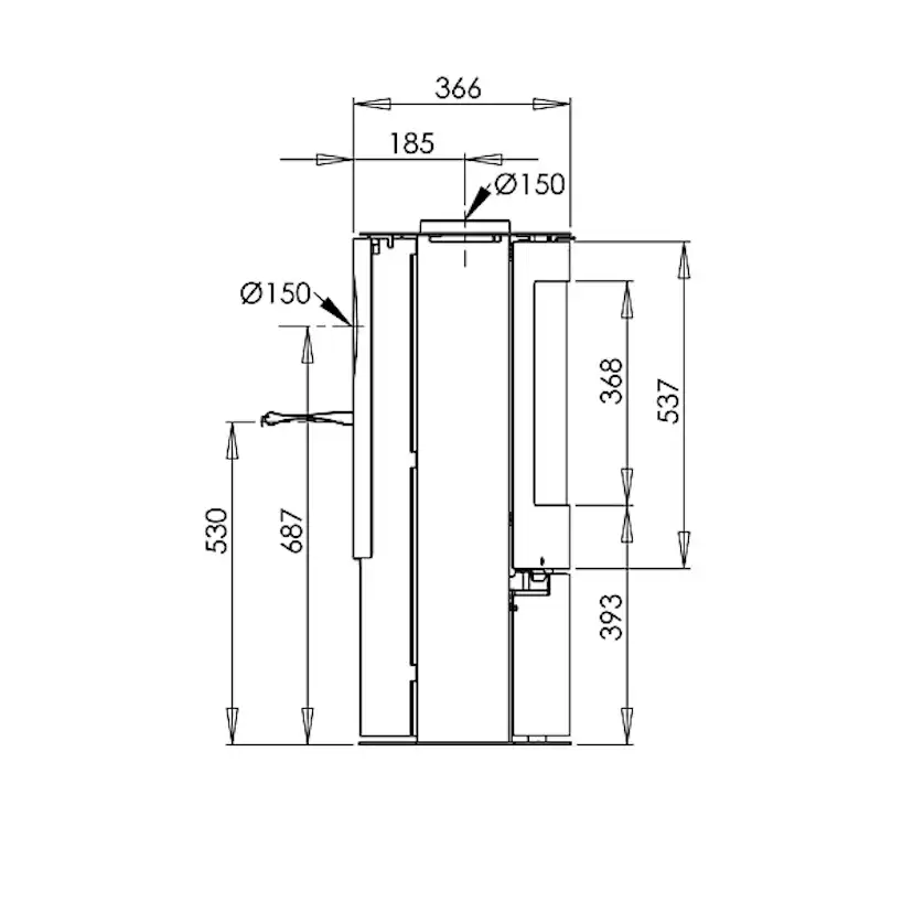 Braskamin Aduro 15 Svart Fristående 6,5kW