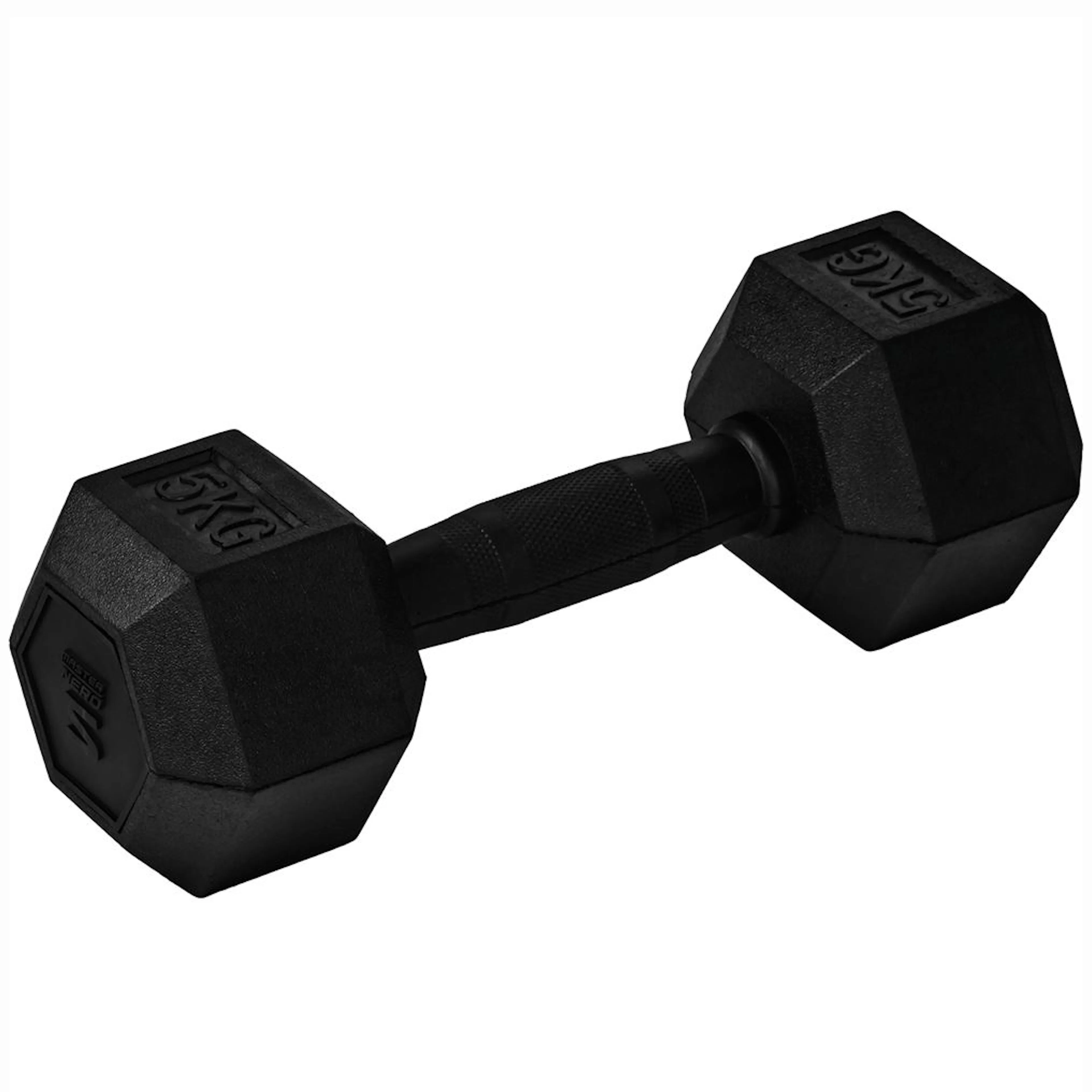 FULLY COVERED RUBBER HEX.DUMBBELL 5kg 5 kg