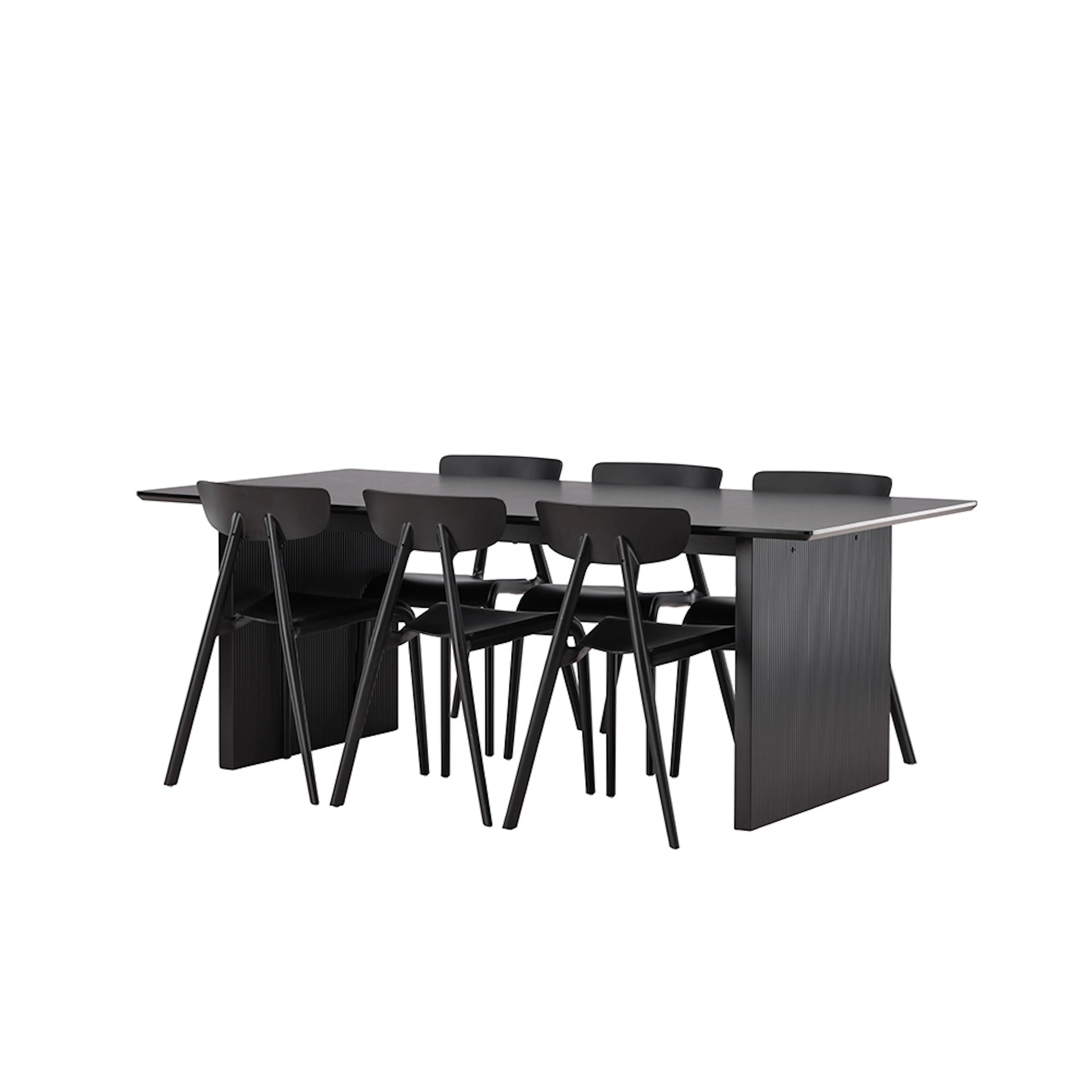 Vail Dining Table - Black / Smoked Black MDF +Ursholmen Dini Svart