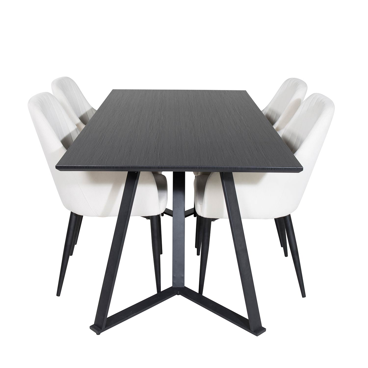 Marina Table - Black top /Comfort Chair - Beige / Black_4 Svart/Beige