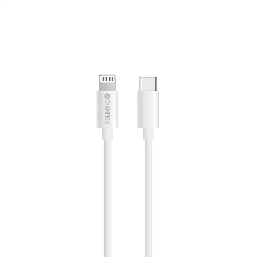 Laddare Champion 20W + USB-C till Lightning Kabel Vit
