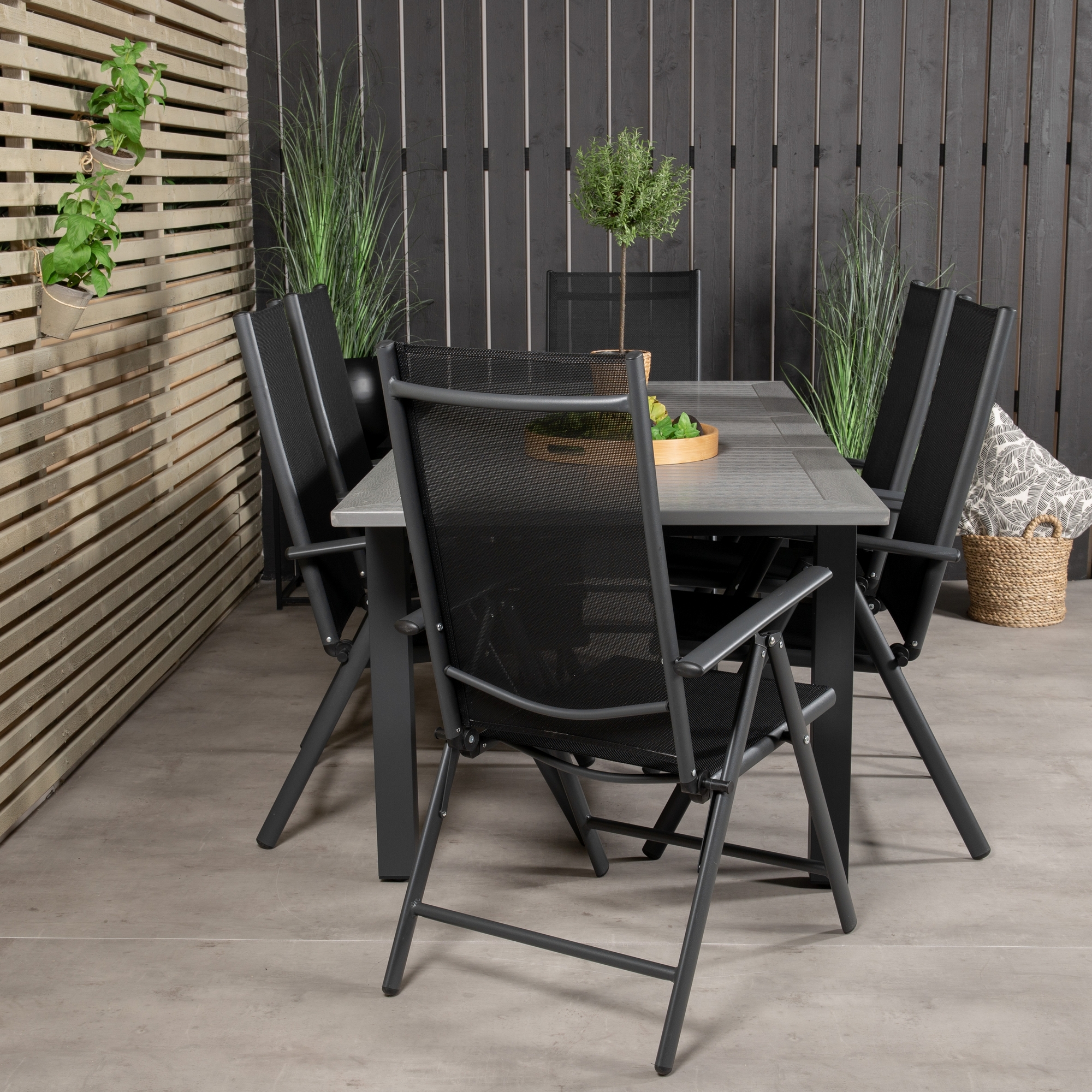 Matgrupp Venture Home Aleyna 160/240 med 6 Bront Positionsstolar