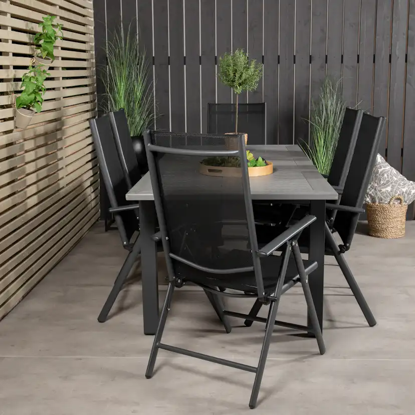 Matgrupp Venture Home Aleyna 160/240 med 6 Bront Positionsstolar