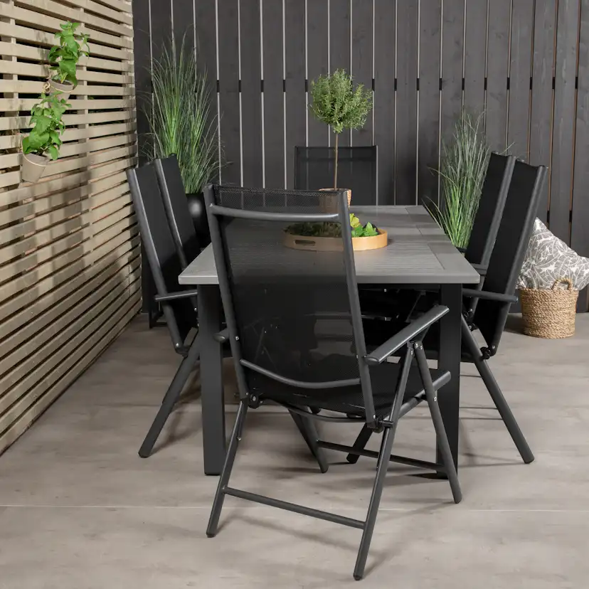 Matgrupp Venture Home Aleyna 160/240 med 6 Bront Positionsstolar