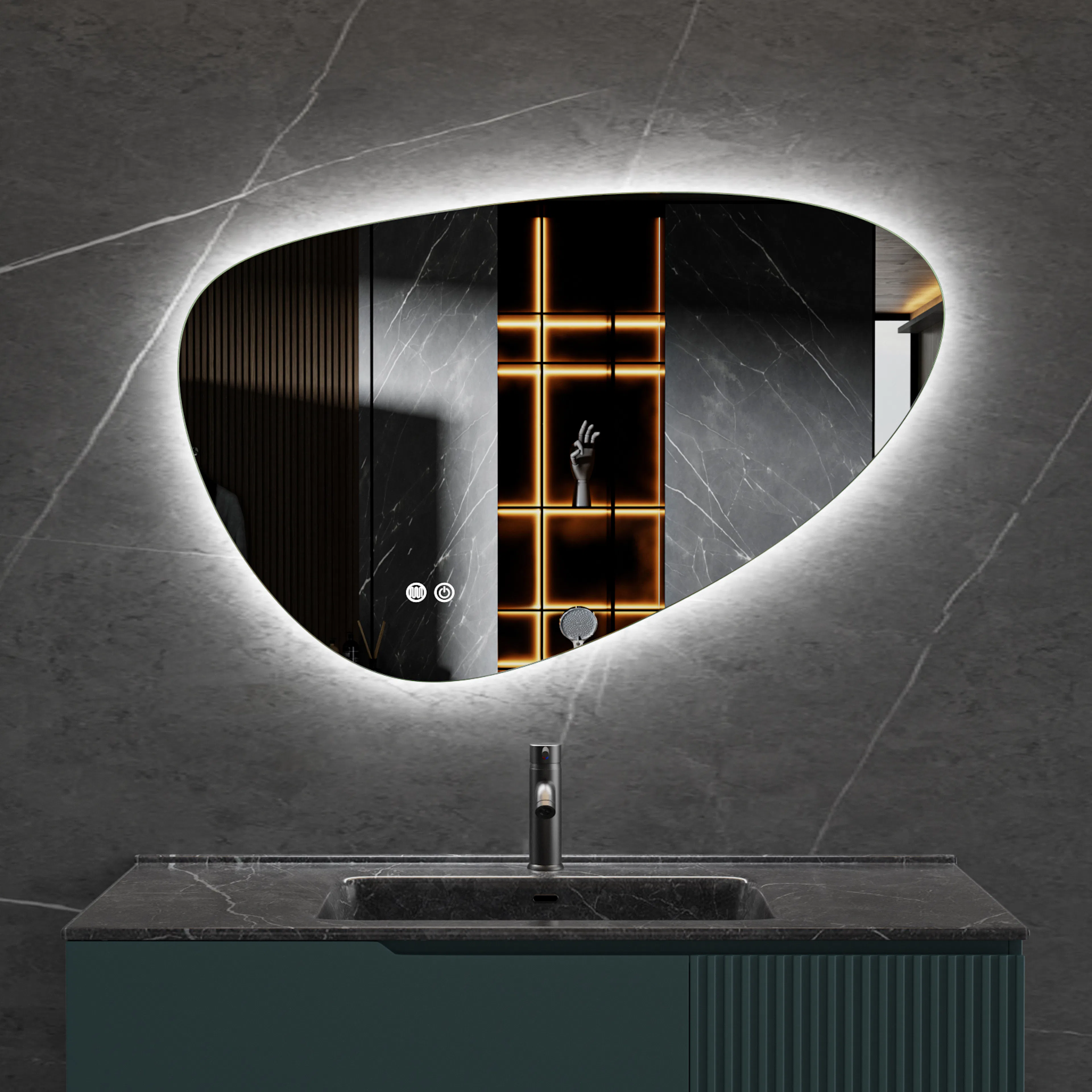 Badrumsspegel Lyfco med LED-Belysning 90x60 cm