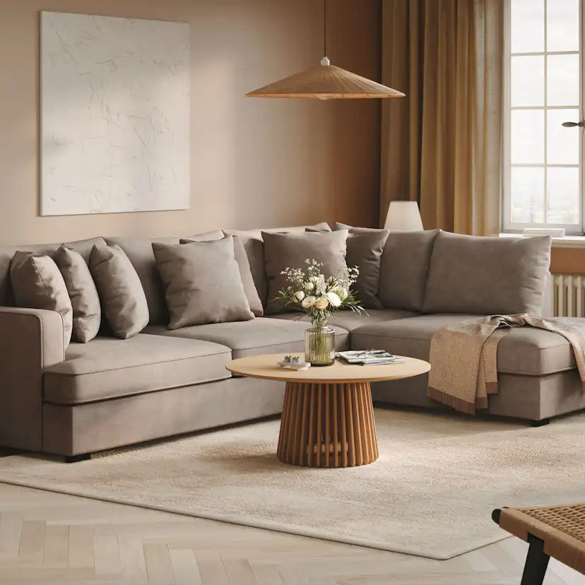Soffa Scandinavian Choice Rossita 4-sits L-Formad Djup Schäslongsoffa
