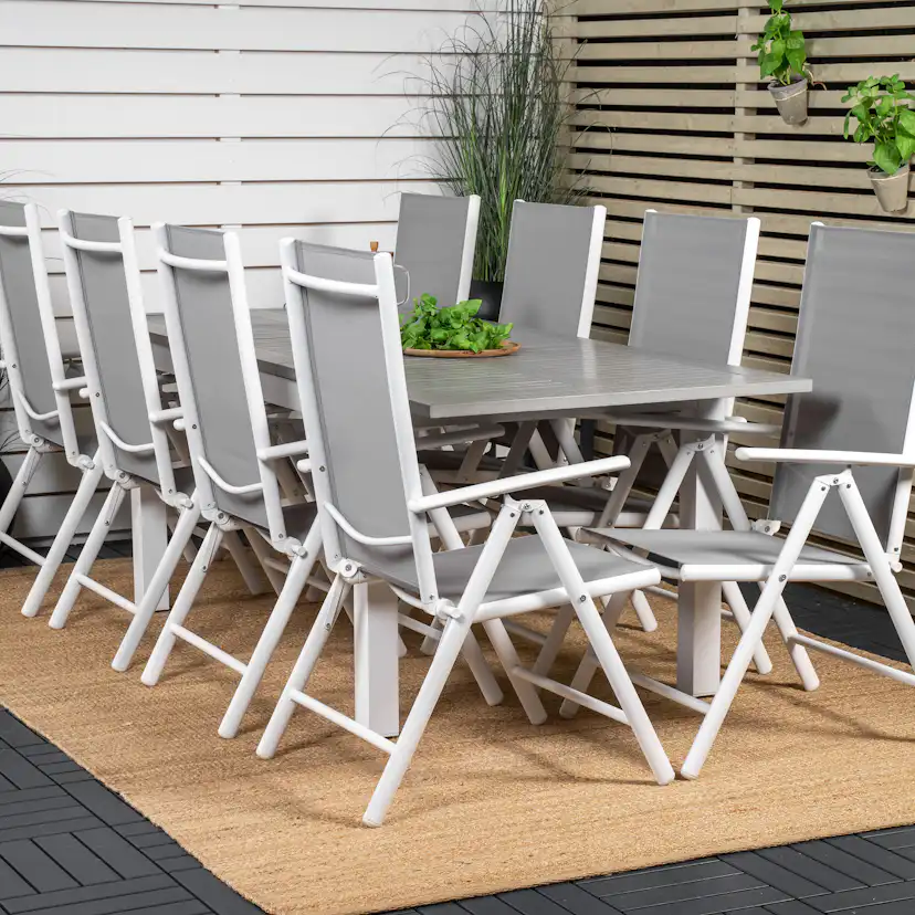 Matgrupp Venture Home Aleyna 160/240 med 8 Bront Matstolar