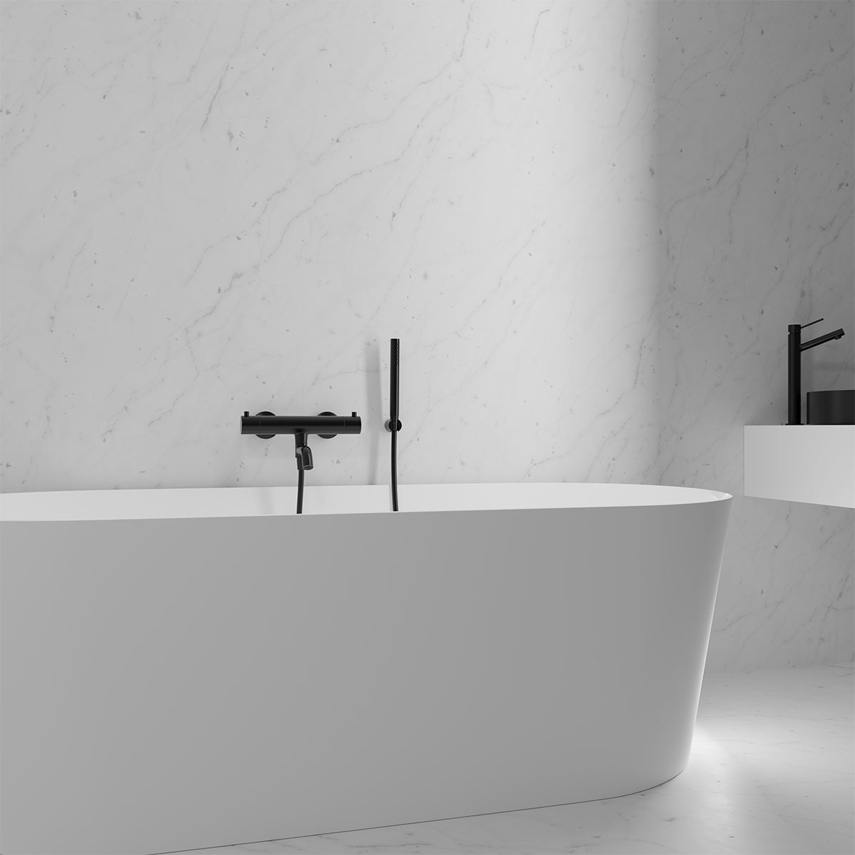Badkarsblandare Scandtap Steel Pleasure 4 med Handdusch