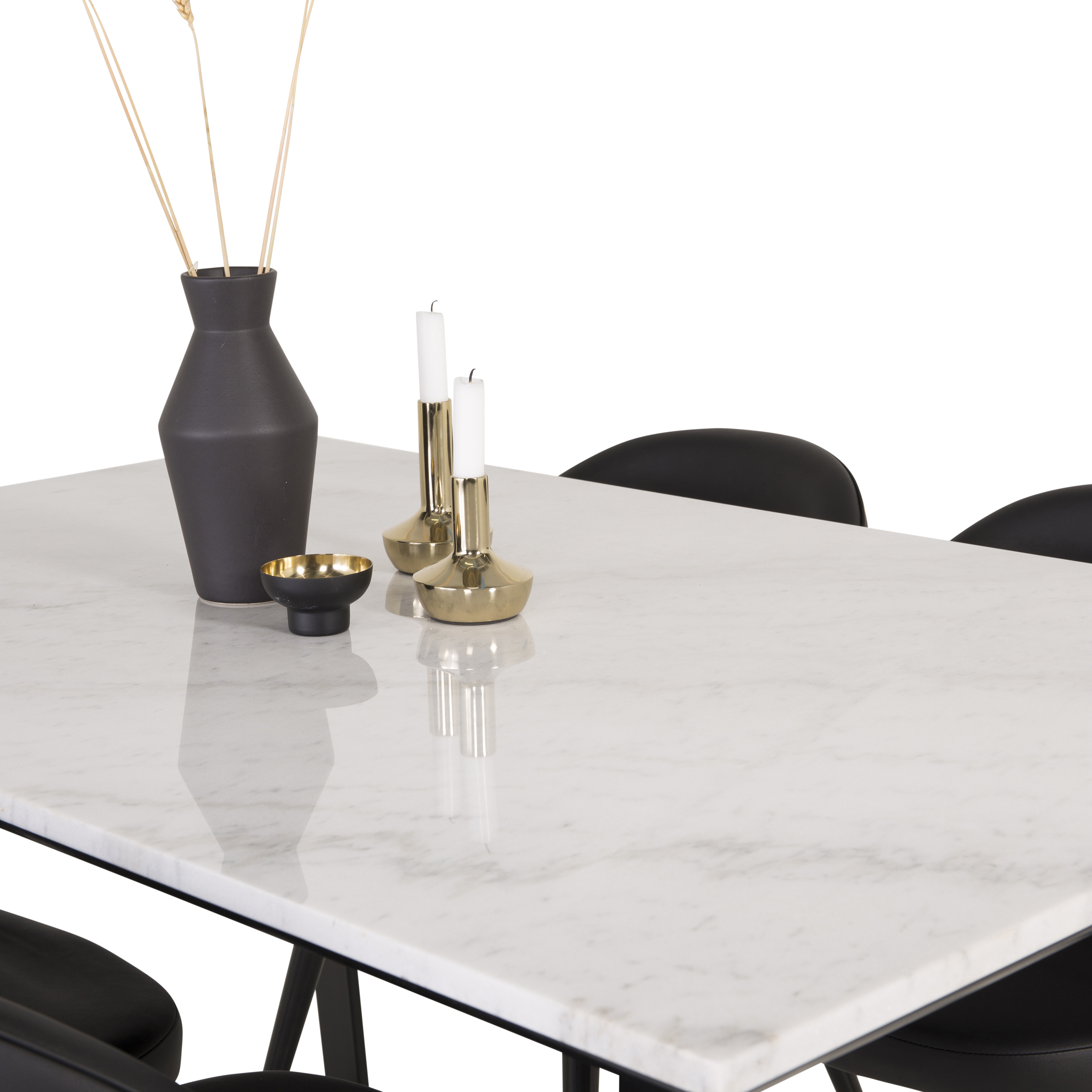 Matgrupp Venture Home Estelle 140 med 4 Valentina Stolar Läder