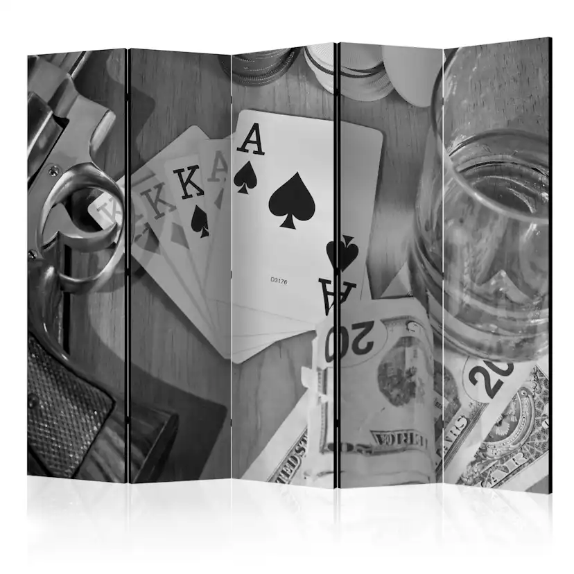 Rumsavdelare Skärmvägg Arkiio Cards Black and White II 225x172 cm