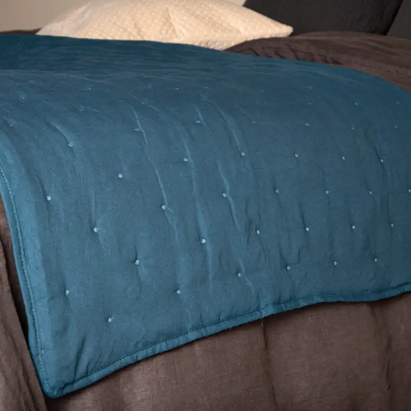 Sally Bedspread Microfiber - Blue / - 180*80 Blå, Mått: 180x80 cm