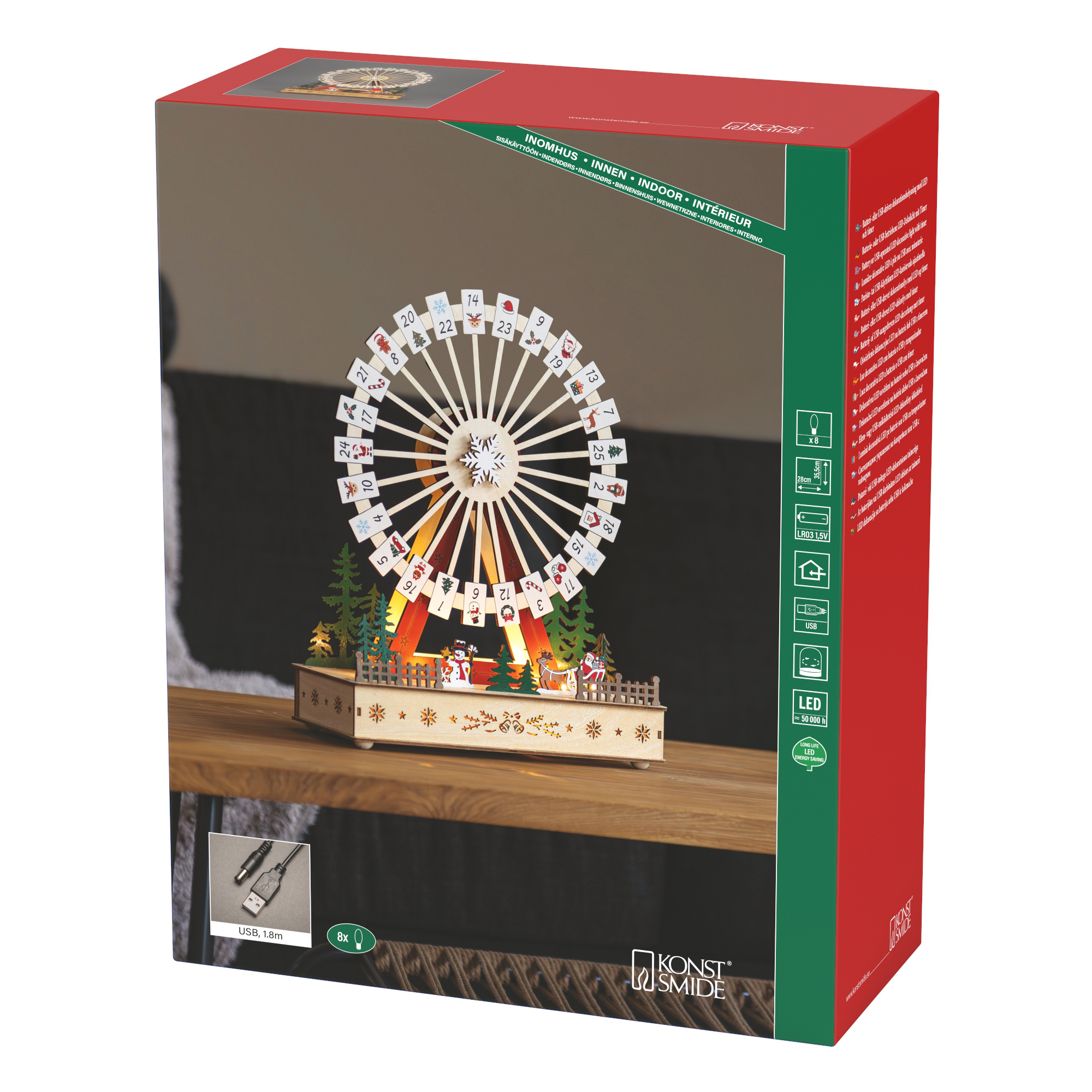 Juldekoration Gnosjö Konstsmide Siluett Kalender LED Batteridriven/USB