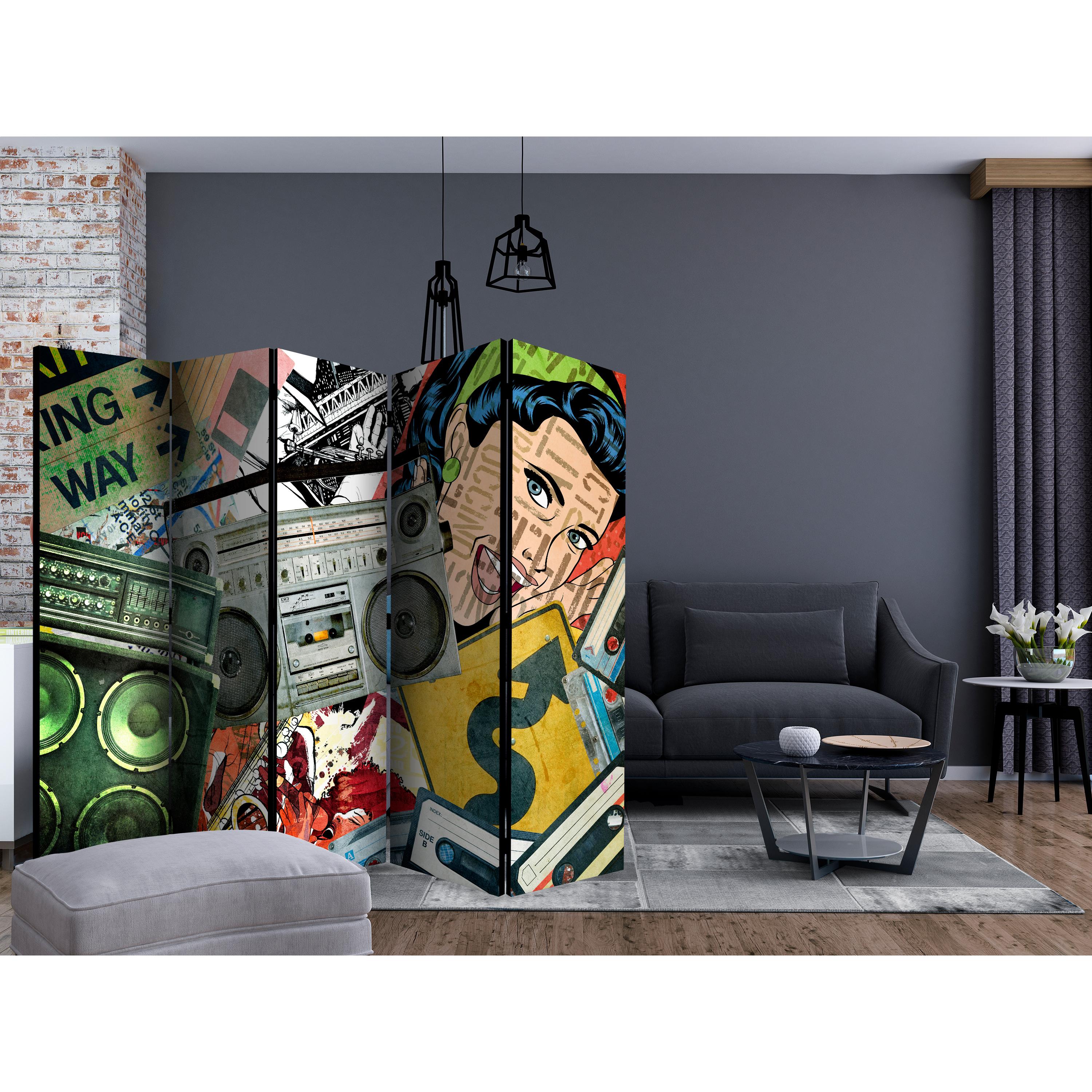Rumsavdelare Skärmvägg Arkiio Graffiti Girl II 225x172 cm