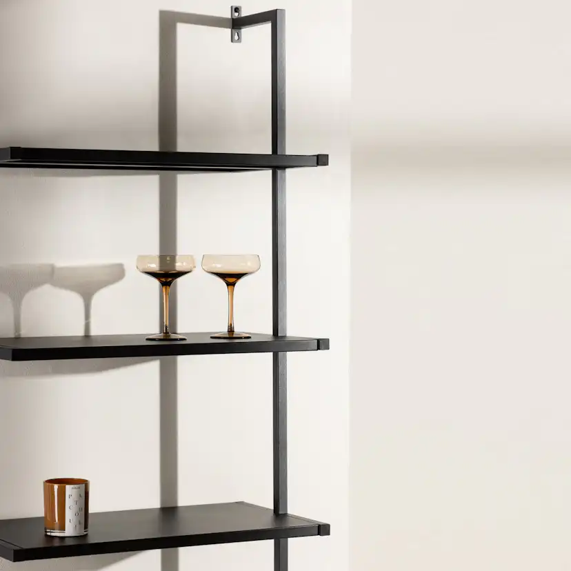 Vägghängd Hylla Venture Home Caracas i Svart Stål 183 cm