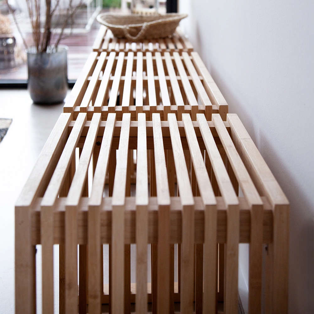 Bänk Cinas Rib Bambu 2-sits