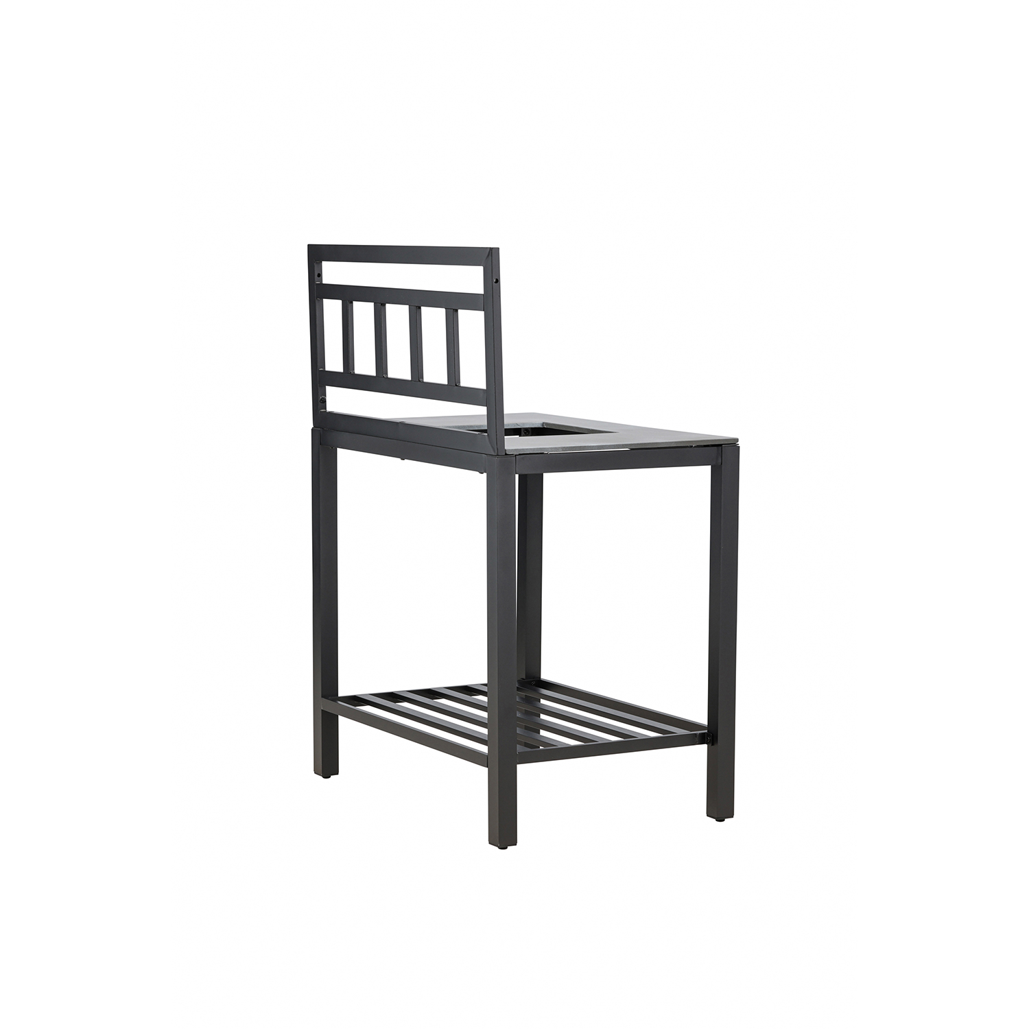 Alicante garden kitchen table with hole black/fiber concrete Med vaskhål