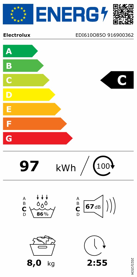 Värmepumpstorktumlare Electrolux EDI610O85O