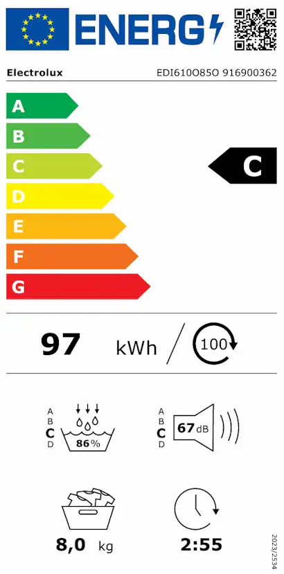 Värmepumpstorktumlare Electrolux EDI610O85O