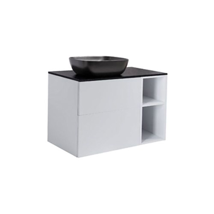 A IS60+30Ö GRÅ BS SV+TS REKSV Färg: Ljusgrå, Färg Tvättställ: Svart, Färg Bänkskiva: Svart, Rektangulär Form, Storlek: 740x908 mm