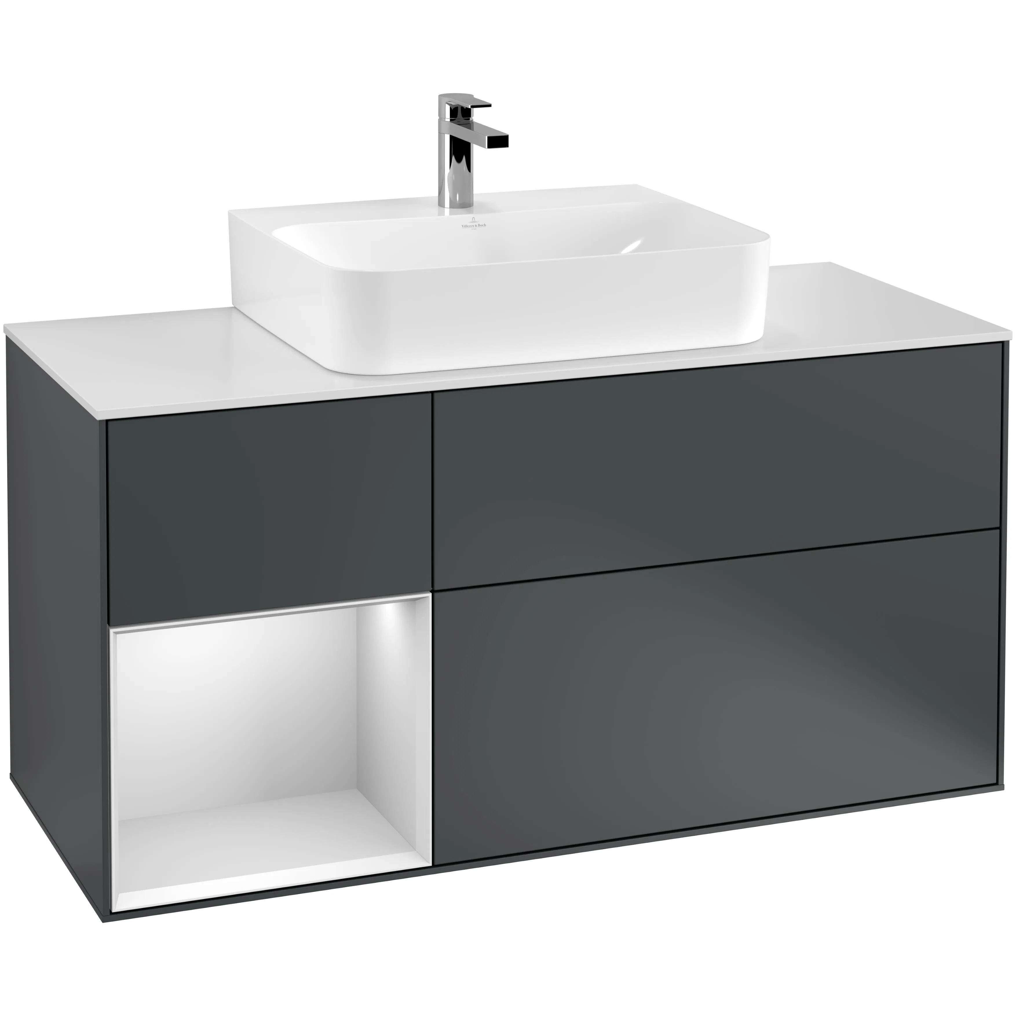 Tvättställsskåp Villeroy & Boch Finion med 3 Lådor Hylla och Bänkskiva för Centrerat Tvättställ