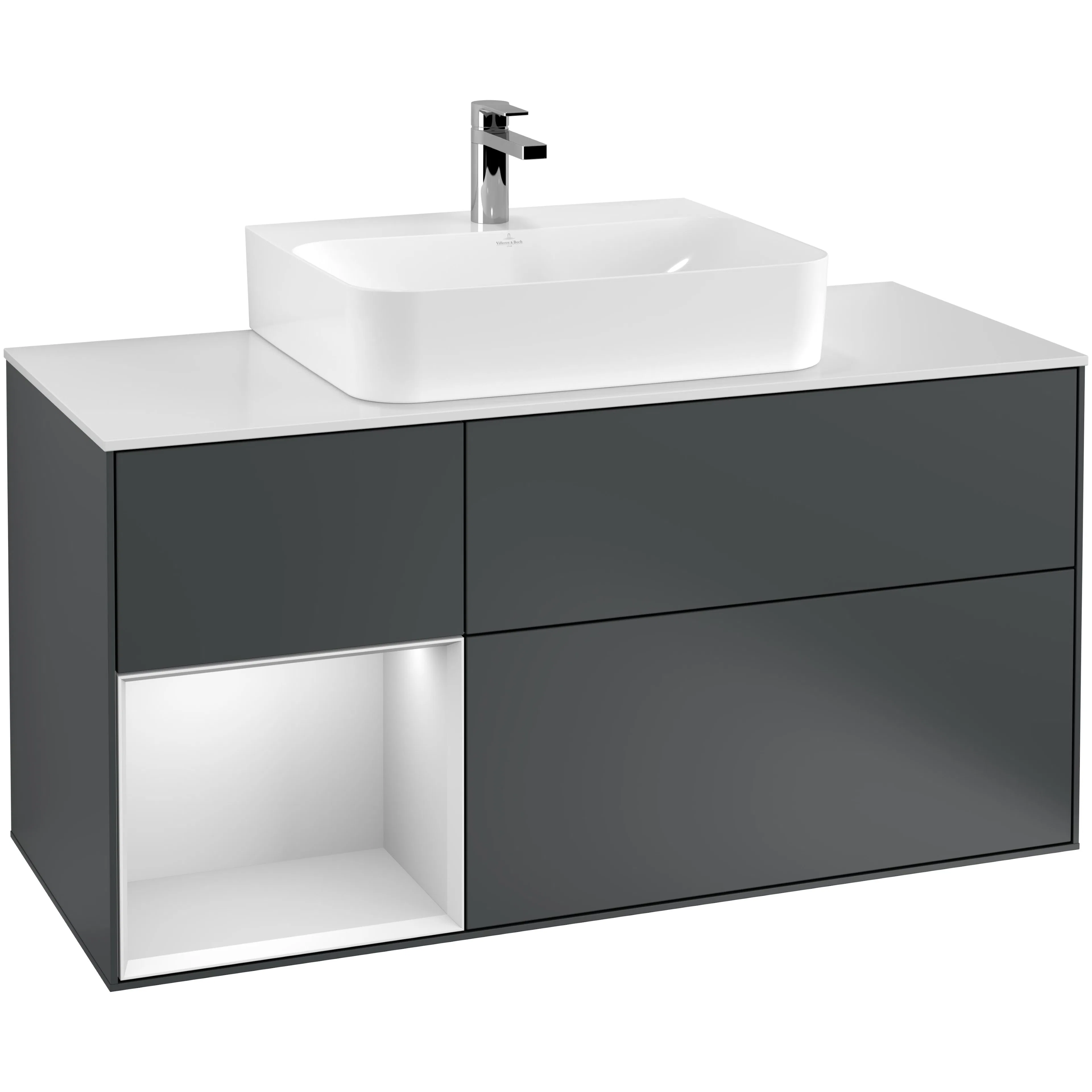 Tvättställsskåp Villeroy & Boch Finion med 3 Lådor Hylla och Bänkskiva för Centrerat Tvättställ