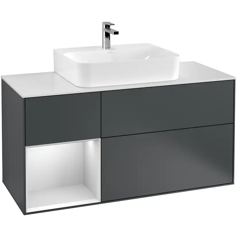 Tvättställsskåp Villeroy & Boch Finion med 3 Lådor Hylla och Bänkskiva för Centrerat Tvättställ